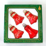 Box Christmas By Krebs Red Bells Glass Ornaments